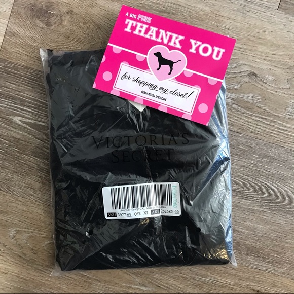 ๐VS PINK BLACK HONEYCOMB SCRIPT LOGO LEGGINGS - Picture 8 of 8